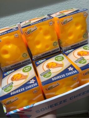 Squeeze Cheese Block Squishy Toy. Viral Sensory Food Fidget by Toymendous. New